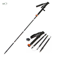 Wholesale 3-section telescopic folding hiking best ultralight trekking pole lightweight walking poles